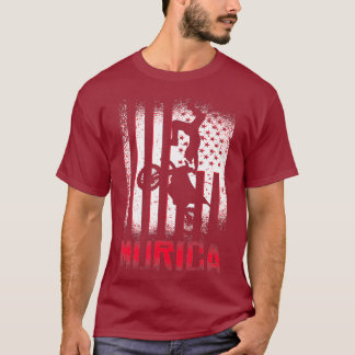 T-shirt Drapeau Murica Motocross Dirt Vélo Offroad Cadeau