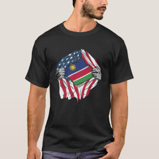 T-shirt Drapeau namibien du sang intérieur de moi Namibie