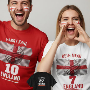 T-shirt Drapeau national de football d'Angleterre Patrimoi