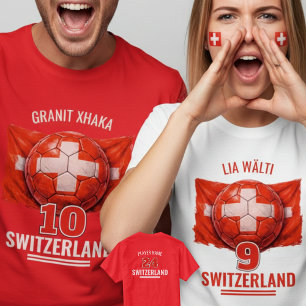 T-shirt Drapeau national de football suisse Patrimoine Foo