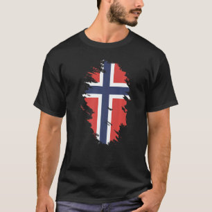 T-shirt Drapeau national de Norvège souvenir pour hommes f