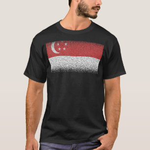 T-shirt Drapeau national de Singapour souvenir pour les fe