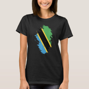 T-shirt Drapeau national de Tanzanie souvenir pour les fem