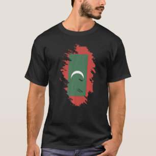 T-shirt Drapeau national des Maldives souvenir pour les fe