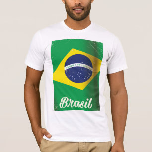 T-shirt Drapeau national du Brésil affiche de voyage vinta