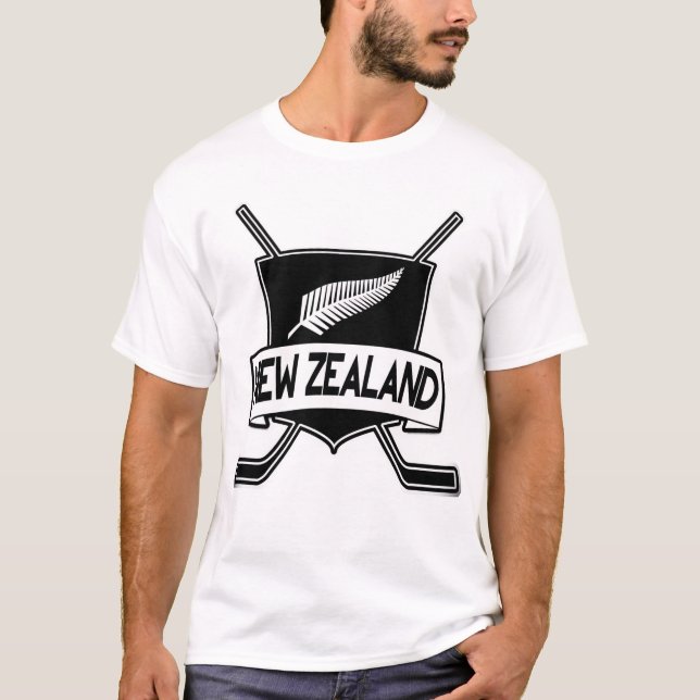 T-shirt Drapeau néo-zélandais de hockey sur glace Tee (Devant)