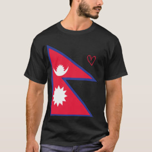 T-shirt Drapeau Népalais Cœur Népalais Fier Patrimoine Nat