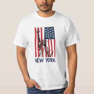 T-shirt Drapeau New York NY Statue de Liberty USA Amérique