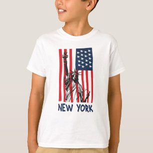 T-shirt Drapeau New York NY Statue de Liberty USA Amérique