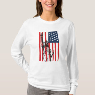 T-shirt Drapeau New York NYC Statue of Liberty USA America