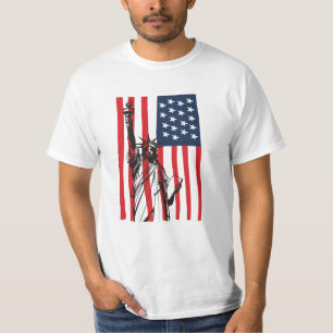 T-shirt Drapeau New York NYC Statue of Liberty USA America