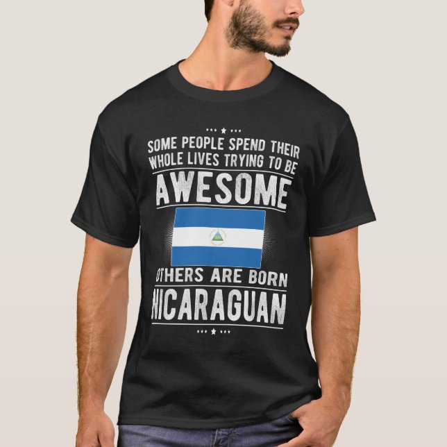 T-shirt Drapeau nicaraguayen Nicaragua Fière des racines n (Devant)
