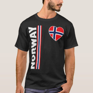 T-shirt Drapeau Norvège Cœur Fierté Nordique Patriotique