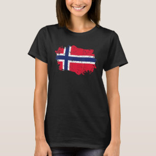 T-shirt Drapeau Norvège Grunge Drapeau Pays Norvège