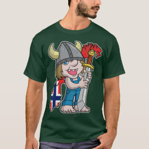 T-shirt Drapeau norvégien de la carte Norvège