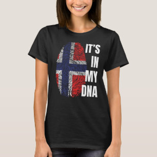 T-shirt Drapeau norvégien Dna Empreinte numérique Norvège