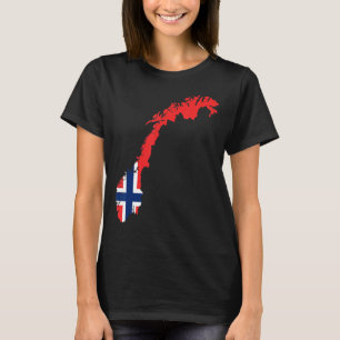 T-shirt Drapeau norvégien en Norvège contour Norvège