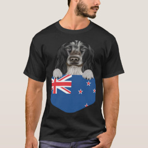 T-shirt Drapeau Nouvelle-Zélande Anglais Cocktail Chien Es