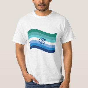 T-shirt Drapeau ondoyant azur de fierté de l'amour gay mas