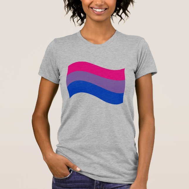 T-shirt Drapeau ondulé de la fierté bisexuelle (Devant)