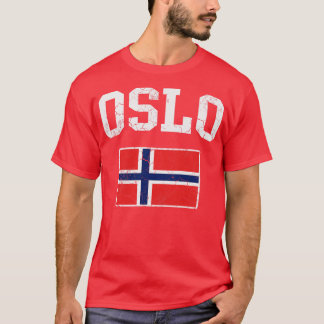 T-shirt Drapeau Oslo Norvège Norge norvégienne