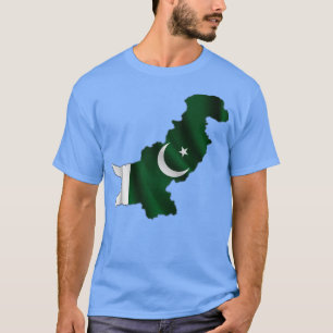 T-shirt Drapeau pakistanais dans la carte du Pakistan