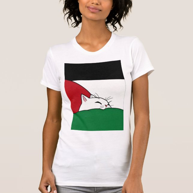 T-shirt Drapeau PALESTINE GRATUIT Chat (Devant)