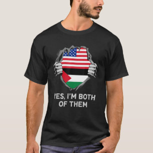 T-shirt Drapeau Palestine semi-américain USA Palestine