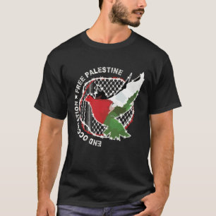T-shirt Drapeau palestinien de la liberté Arabe Kufiya Hat