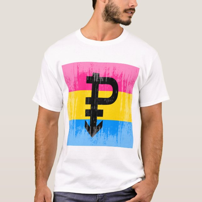 T-shirt Drapeau Pansexual vintage (Devant)