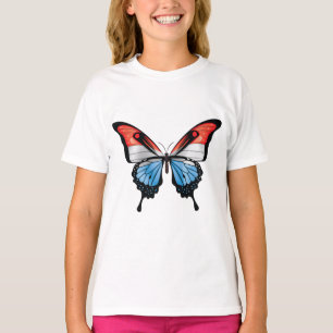 T-shirt Drapeau papillon noir de Luxembourg