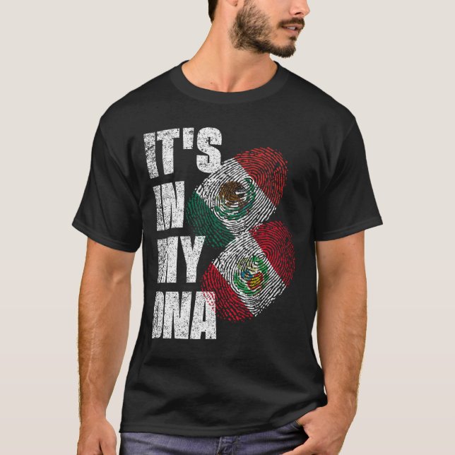 T-shirt Drapeau Patrimoine Mexicain Et Péruvien De Mélange (Devant)