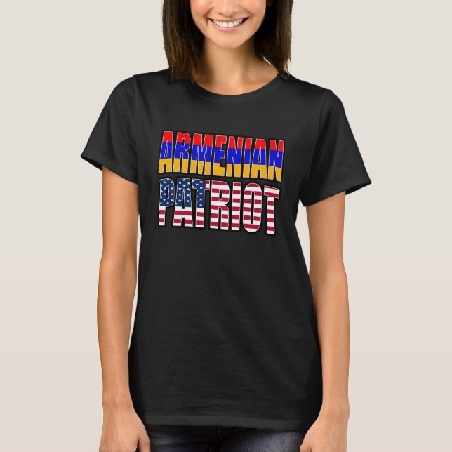 T-shirt Drapeau patrimonial de la fierté arménienne et amé (Devant)