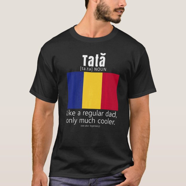 T-shirt Drapeau patriote roumain d'Amérique Fête des pères (Devant)