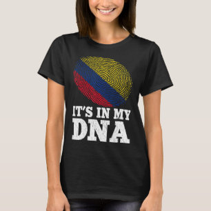T-shirt Drapeau Patriotic It's In My Dna Fingerprint Colom