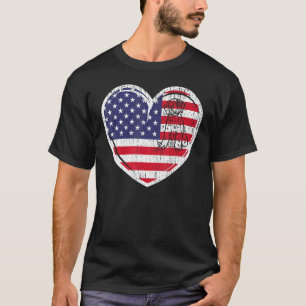 T-shirt Drapeau Patriotique 4 juillet Us Rouge Blanc & Ble