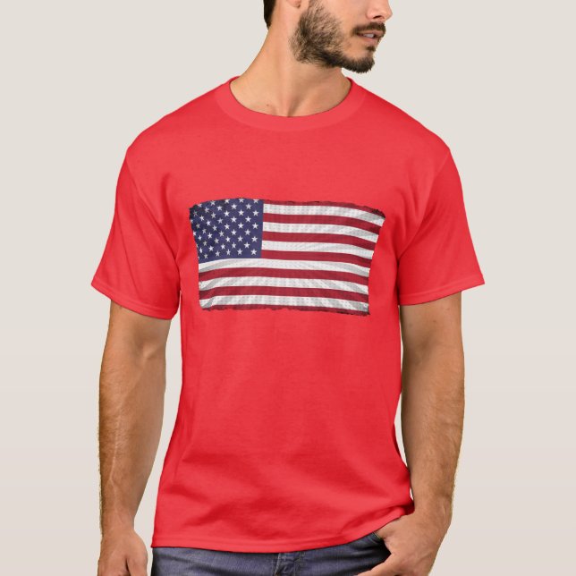 T-shirt Drapeau patriotique américain (Devant)