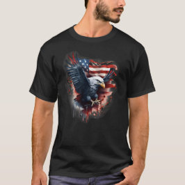 T-shirt Drapeau patriotique américain Bald Eagle