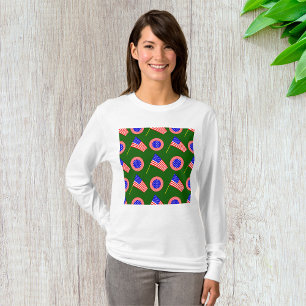 T-shirt Drapeau patriotique américain Motif sur vert