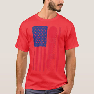 T-shirt Drapeau Patriotique Américain Pour Snowboard