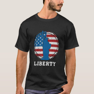 T-shirt Drapeau Patriotique Américain Statue De La Liberté