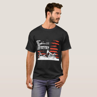 T-shirt Drapeau patriotique de gisement de pétrole avec