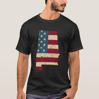 T-shirt Drapeau patriotique de l'État de l'Alabama USA