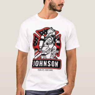 T-shirt Drapeau patriotique du département des pompiers po
