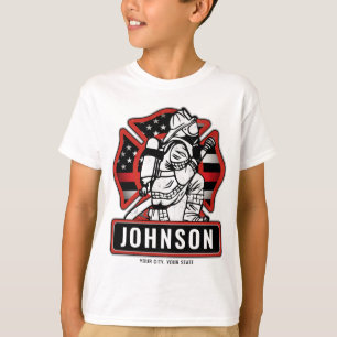 T-shirt Drapeau patriotique personnalisé de pompier 