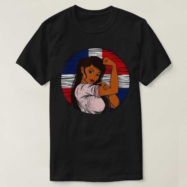 T-shirt Drapeau Patriotique République Dominicaine Fière D (Design devant)