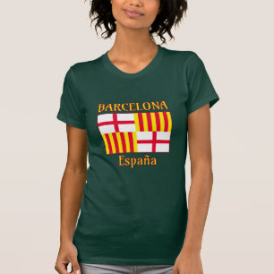 T-shirt Drapeau Patriotique Rouge Blanc Jaune Barcelone