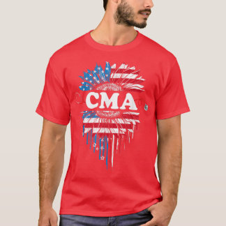 T-shirt Drapeau Patriotique Tournesol USA Drapeau CMA Stet