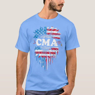 T-shirt Drapeau Patriotique Tournesol USA Drapeau CMA Stet