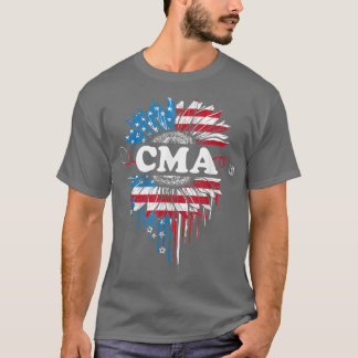 T-shirt Drapeau Patriotique Tournesol USA Drapeau CMA Stet